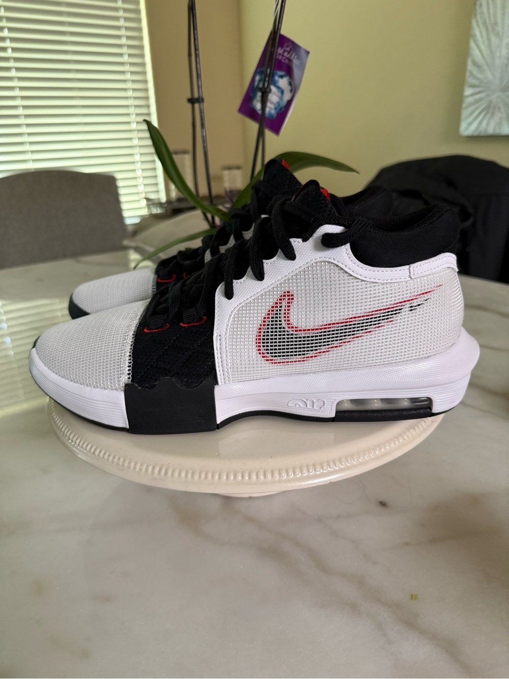 New Nike LaBron Witness 8 Black, White & Red Basketball Sneakers